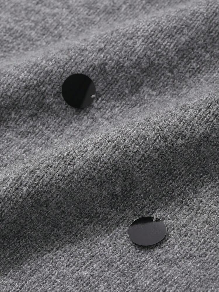 1pc Women Solid Color Polka Dot Loose Fit Crew Neck Long Sleeve Sweater,Fall Women Clothes