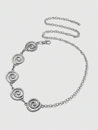 Fairycore 1pc Women's Minimalist Geometric Waist Chain, Suitable For Pairing With Shorts