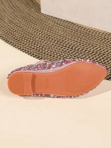 全新时尚水钻装饰儿童平底休闲鞋 - 香檳色 - 查看 3