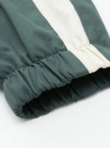 Manfinity Roghcode Áo khoác nam tay dài đơn sắc có khóa kéo phía trước phong cách rave thường ngày - Màu xanh lá cây đậm - Xem 7