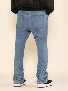 SUMWON Flare Fit Distressing Jean - Blue - View 4