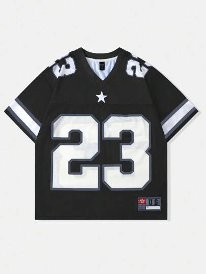 Street Life Camiseta deportiva de manga corta con contraste de malla para hombres