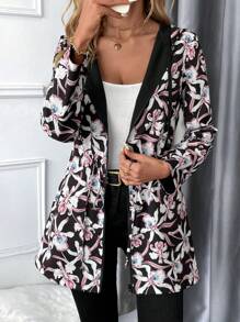 SHEIN Clasi 女士双面连帽长袖抽绳休闲夹克 冬季女装