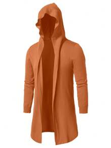 Manfinity Homme Men's Plain-Color Long Sleeve Zip-Up Hoodie Jacket, Casual Daily Wear - Mustard Yellow - View 3