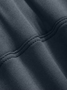 DAZY 女士纯色重叠腰部瑜伽紧身裤，返校季服装打底裤 - 灰色 - 查看 7