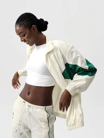 VARSITIE Autumn And Winter Contrast Print Women Outdoor Jackets