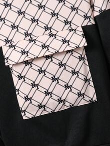 Tween Boys 2 件/套学院风拼接全身图案廉价服装，适合 T 恤、万圣节、秋季衬衫、返校、男孩夹克、男孩慢跑裤、长袖 T 恤、男孩牛仔裤、通勤、休闲、学院、运动、适合秋冬季 - 黑色 - 查看 7