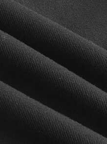 SHEIN EZwear 2pcs Set Novelty Leopard Pattern Knit Leggings And Sports , Autumn - Black - View 5