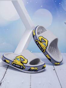 男童 EVA 时尚两栖沙滩拖鞋，适合居家穿着和水上使用，夏季 - 灰色 - 查看 1