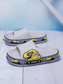 男童 EVA 时尚两栖沙滩拖鞋，适合居家穿着和水上使用，夏季 - 灰色 - 查看 4