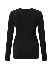 Modmama 3pcs Maternity Casual Round Neck Long Sleeve Fitted T-Shirt Set - Apricot - View 10