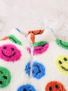 SHEIN 2 pièces/ensemble Haut en polaire réversible surdimensionné et ensemble de pantalon pour jeunes filles, convient pour le port casual en automne et hiver - Multicolore - Voir 4