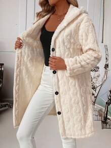 EMERY ROSE 女士休闲双面提花加厚连帽夹克，秋冬