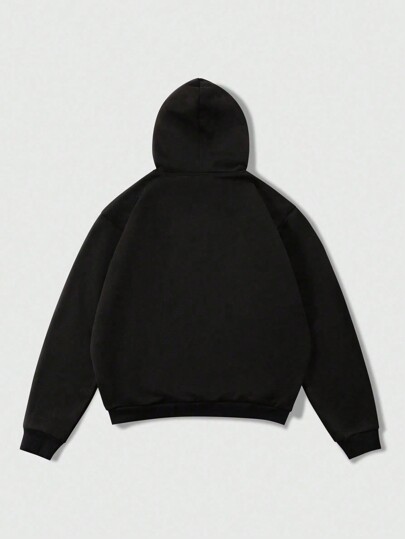 Street Life Men's Autumn Letter & Pentagram Print Long Sleeve Hoodie Sweatshirt