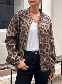 Chiquease 1pc Autumn Fashionable Animal Leopard Print Jacket Fall Cloth For Women - Multicolor - View 7