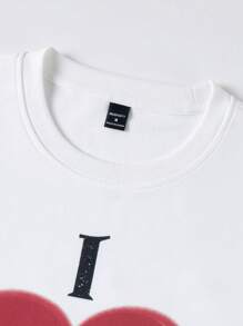 Manfinity Roghcode Manfinity Streetrush 2pcs/Set Men Short Sleeve Cropped T-Shirt Set,2 In 1 Waistband Design,Boxy Fit,White T-Shirt Set,Boyfriend Gifts - White - View 5