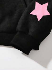 Sudadera de punto con capucha de manga larga informal para niña preadolescente, apta para uso diario en otoño/invierno