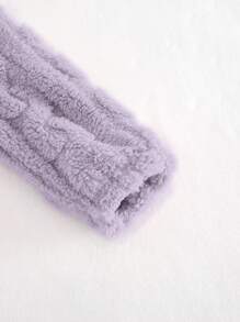 Cozy Pixies Baby Girl 3D Ear Hooded Thermal Lined Cardigan,In Fall/Winter - Purple - View 6