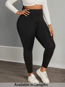 SHEIN PETITE CURVE Frauen Große Größen Lässig Sport Slim Leggings 3 Pack, Damen Unterteil, Damen Hosen, Kurvige Hosen