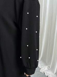 SHEIN CURVE+ Đầm đen rộng rãi hở vai cỡ lớn cho nữ - màu đen - Xem 7