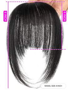 Bigger Size Human Hair Air Bangs With Sideburns Black Color Bangs Clip In Hair Extension Beginner Friendly Real Easy To Go