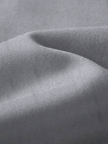 Manfinity LEGND 男士十字印花拉链宽松抽绳连帽衫，休闲日常穿着，秋季长袖上衣 - 灰色 - 查看 4