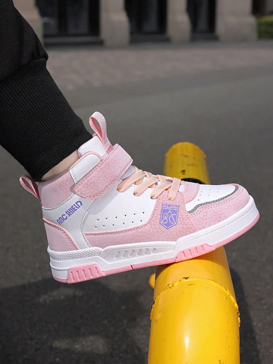 1 Pair Kids Anti-Slip Durable Anti-Kick Outdoor Sports Shoes, Breathable, Soft, Elastic, Comfortable For Little Girls, Cute And Stylish Colorful Sneakers