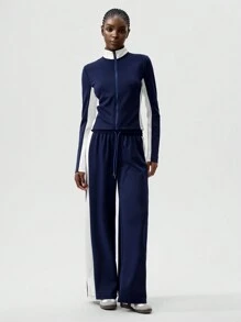 VARSITIE 寒冷秋冬服装撞色休闲基本款女士户外夹克