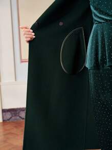 ZEYLAH ABRIGO CON CAPUCHA TIPO CASCADA Y CINTURÓN - Verde - Ver 15