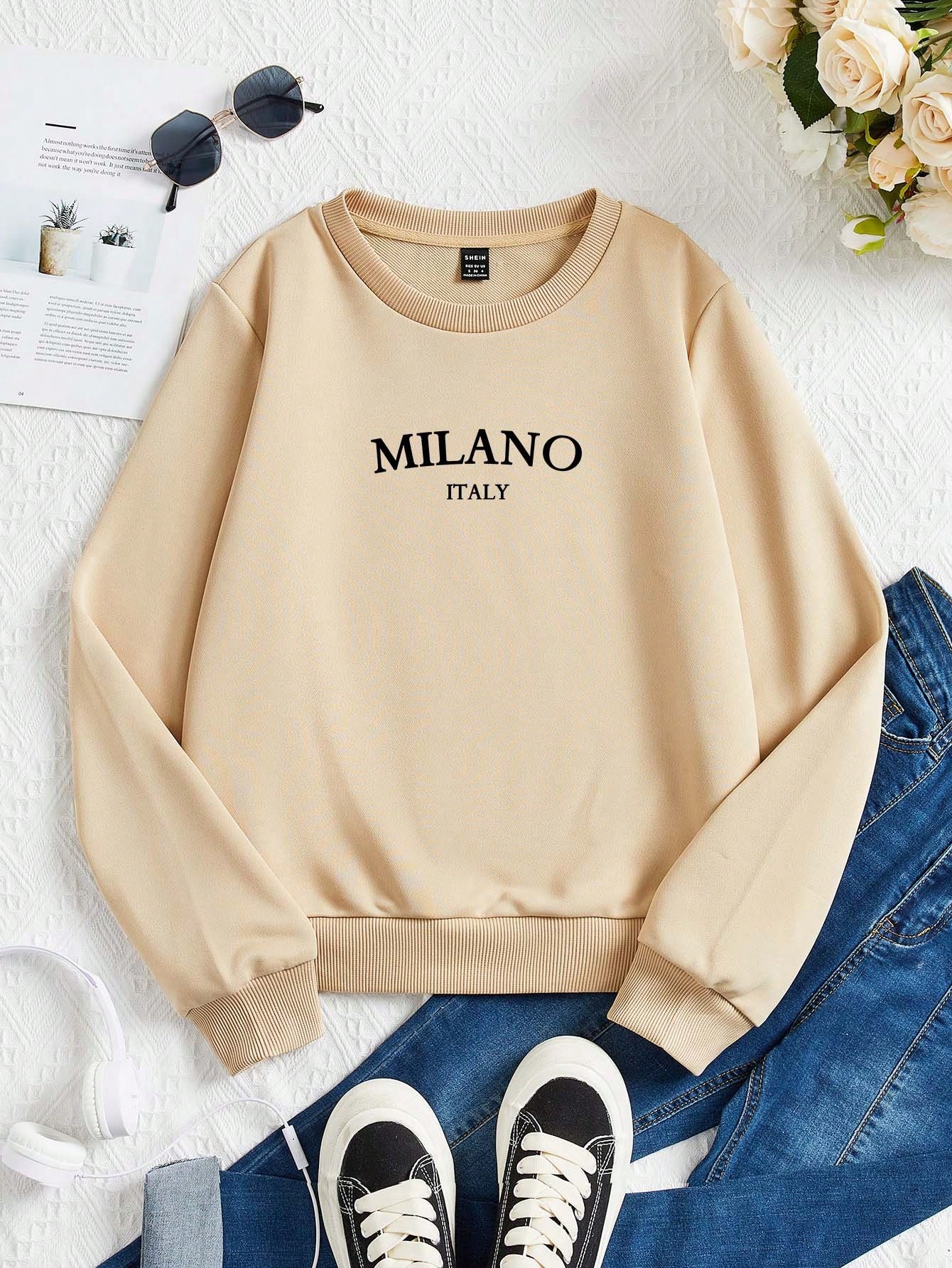 SHEIN EZwear بلوزة نسائية فضفاضة ذات رقبة مستديرة...