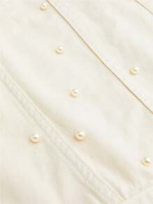 NEON BLANC Chaqueta de manga larga de denim blanco para hombre, estilo urbano