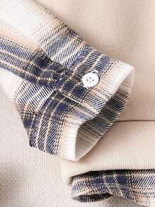 SHEIN Leap Crew 3 件套男婴/女婴服装，包括棕熊装饰保暖背心、绅士复古格子衬衫和灯芯绒裤子，适合上学、居家和外出、秋冬季 - 彩色 - 查看 8