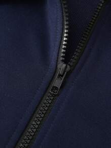 Manfinity Homme Chaqueta informal de talla grande con estampado de letras para hombre, otoño