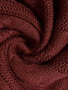 Flirla Elegante y chic conjunto de suéter tejido de unicolor talla grande, otoño/invierno