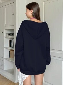 INAWLY Women's Long Sleeve Simple Logo Sweatshirt, Casual Daily Wear,Long Sleeve Tops