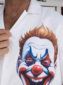 Surfspeed 2pcs Clown Print Short Sleeve Shirt And Shorts Beach Set For Men - White - View 6