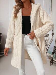 EMERY ROSE 女士休闲双面提花加厚连帽夹克，秋冬