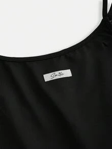 Bộ đồ liền thân cổ tròn dệt kim jacquard màu trơn cho bé gái tuổi mới lớn - màu đen - Xem 4