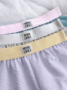 Lowkey Lull 3件套女士家居服裤，拼色风格睡眠短裤