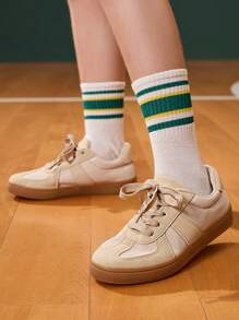 JNSQ 1 双四季复古时尚百搭百搭休闲舒适儿童训练鞋 - 卡其色 - 查看 2