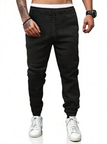 Manfinity Homme Men's Drawstring Waist Cargo Pocket Jogger Sweatpants , Joggers,Back To School Clothes - Multicolor - View 7