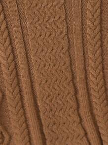 Áo len chui đầu dày màu nâu dáng rộng cho bé gái tuổi teen, áo dệt kim dài tay thời trang thường ngày, mùa thu/đông - Màu Khaki - Xem 7