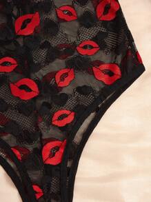 Hollow-Out Tied See-Through Sexy Women Strap Romper - Black - View 4