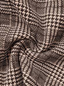 EMERY ROSE Women's Plaid Lapel Single Breasted Blazer And Pants Suit Set, Autumn - Brown - View 4