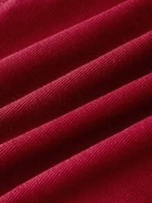 SHEIN MOD Women Red Denim Mini Skirt, Casual - Red - View 4