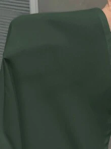 Slaydiva 2pcs Plus Size Elegant Casual Loose Contrast Color Tie Up Shirt & Dress Set For Summer & Autumn