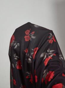 SHEIN MOD Vestido ajustado de cuello cuadrado floral de estilo retro para tallas grandes, vestido midi de verano, vestido sexy, vestido elegante, vestido holgado, vestido de graduación