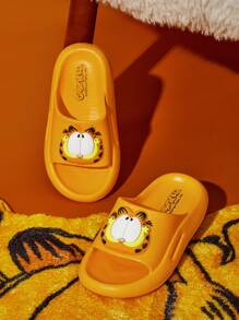 GARFIELD X SHEIN Children's Cute Kitty Pattern EVA Slippers, Lightweight And Comfortable For Home, Bathroom, And Outdoor Use