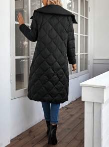 EMERY ROSE Women Solid Color Zip Pocket Casual Long Sleeve Jacket,Down& Feathers Winter