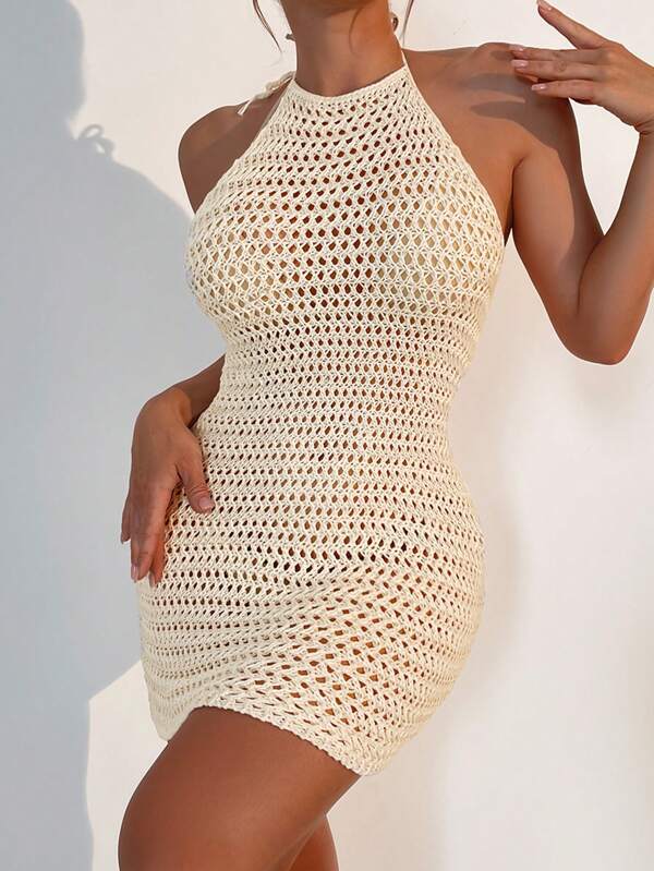 SHEIN Swim Rochie de acoperire cu Halter
